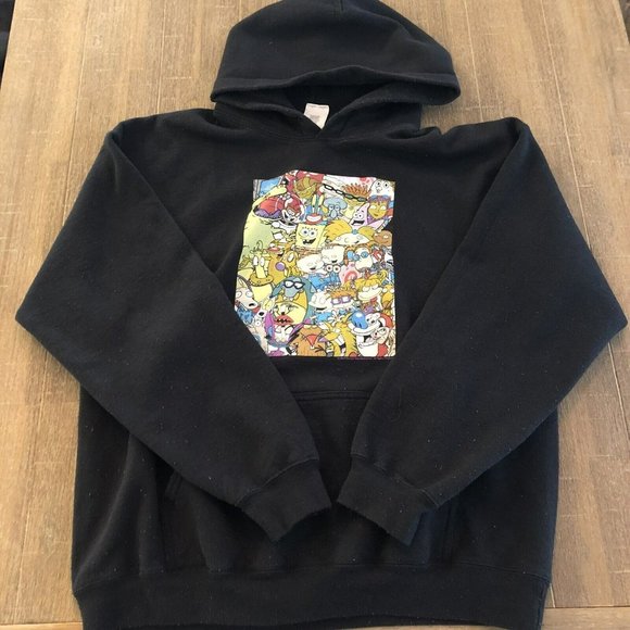 Men's L Ren And Stimpy Catdog Hey Arnold Nickelodeon And More Hoodie Black - Picture 6 of 6
